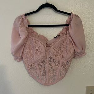 Light pink corset blouse